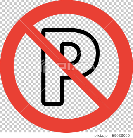Parking prohibited pictogram (thick line ver.) 69088000