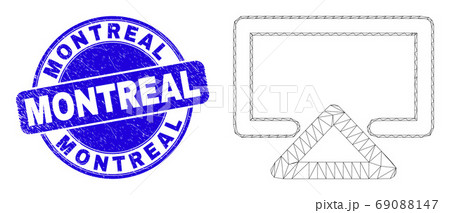Blue Distress Montreal Stamp and Web Mesh Display 69088147