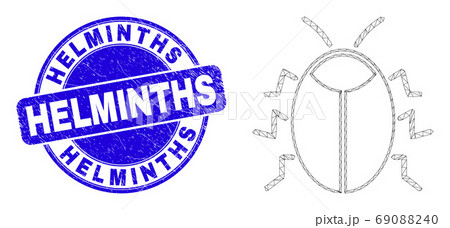 Blue Grunge Helminths Stamp Seal and Web Mesh Bug Blue Grunge Helminths Stamp Seal and Web Mesh Bug 69088240