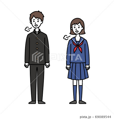 Male And Female Junior And Senior High School Stock Illustration