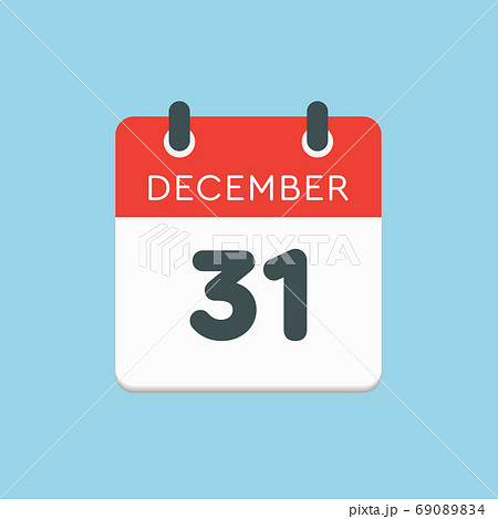 Calendar icon day 31 December, template icon day Calendar icon day 31 December, template icon day 69089834