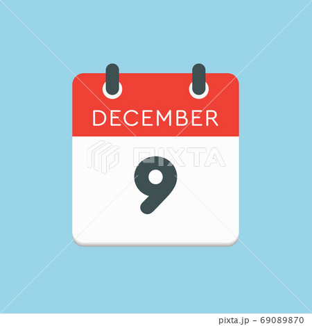Calendar icon day 9 December, template icon day Calendar icon day 9 December, template icon day 69089870