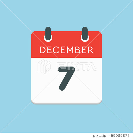 Calendar icon day 7 December, template icon day 69089872