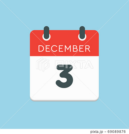Calendar icon day 3 December, template icon day Calendar icon day 3 December, template icon day 69089876