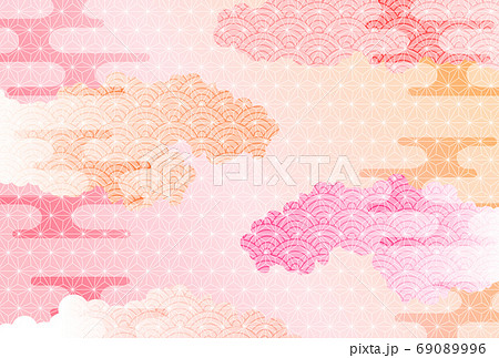 和柄　年賀状　文様　背景 69089996