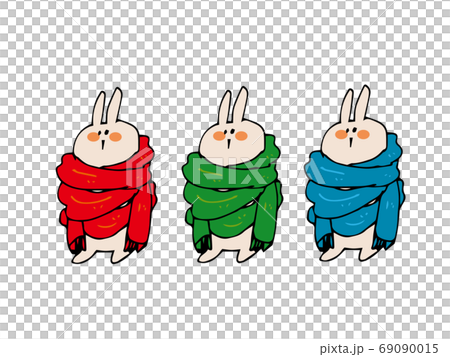 Three Types Of Muffler Wound Rabbits Stock Illustration