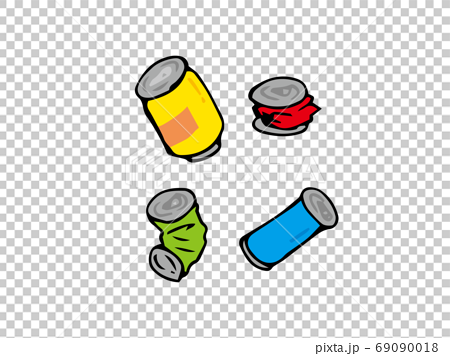 空き缶 4種類のイラスト素材