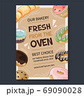 bakery layout promotional material decorate with doodle style 69090028