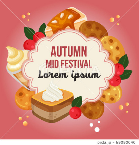 autumn mid festival theme with cookies 69090040