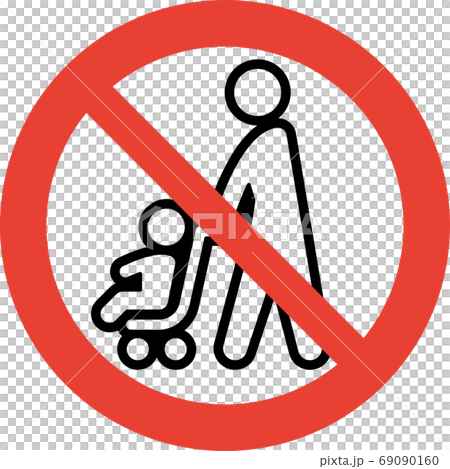 Stroller prohibited pictogram (thick line ver.) Stroller prohibited pictogram (thick line ver.) 69090160