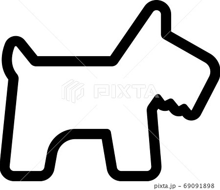 犬 ペット のピクトグラム 縁取りver のイラスト素材