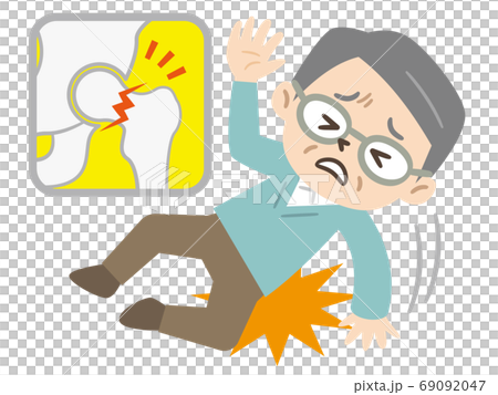 転倒して骨折をしたシニア男性 69092047