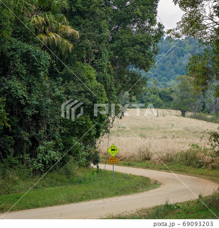 School Bus Route Signage On a Country Road 69093203