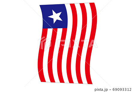 新世界の国旗2 3ver縦波形 リベリアのイラスト素材
