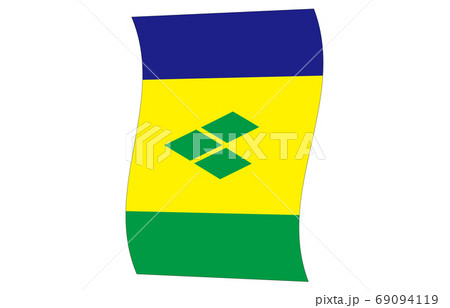 新世界の国旗2：3Ver縦波形　セントビンセント・グレナディーン諸島