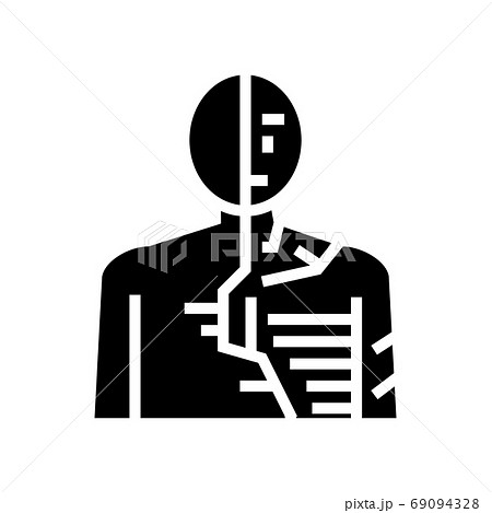 android robot human glyph icon vector illustration 69094328