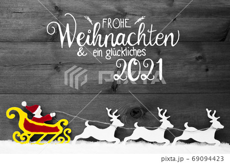 Ornament, Snow, Sleigh, Reindeers, Red Satna, Ornament, Snow, Sleigh, Reindeers, Red Satna, 69094423