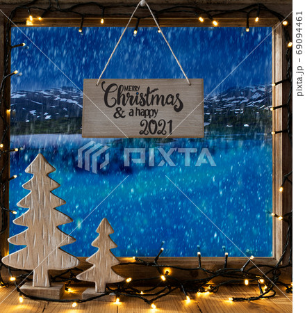 Christmas Tree, Window, Lake, Merry Christmas And Christmas Tree, Window, Lake, Merry Christmas And 69094461