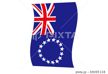 新世界の国旗2 3ver縦波形 クック諸島のイラスト素材