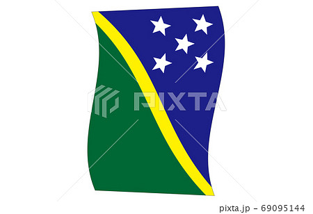 新世界の国旗2：3Ver縦波形　ソロモン諸島