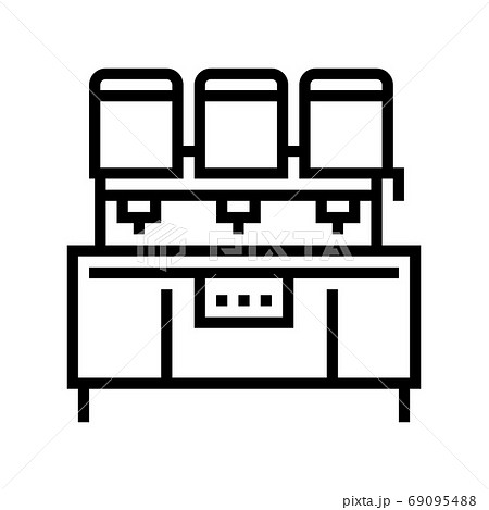 chocolate filling machine line icon vector illustration 69095488
