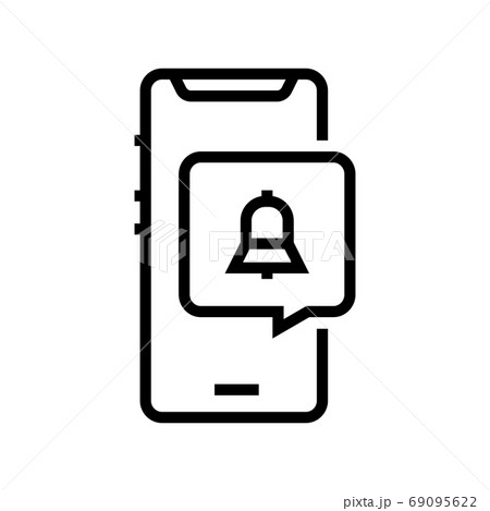 phone alarm clock line icon vector illustration 69095622