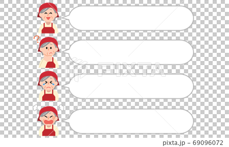 圍裙文員與襯線框架(簡單的顏色)的高級女子上半身套 圍裙文員與襯線框架(簡單的顏色)的高級女子上半身套 69096072