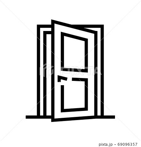 Entry Door Line Icon Vector Illustration Stock Illustration