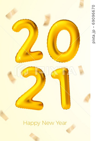 Vector New Year Golden Ballons With Number 21のイラスト素材