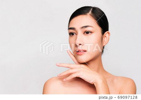 young beautiful asian woman with clean and bright 69097128