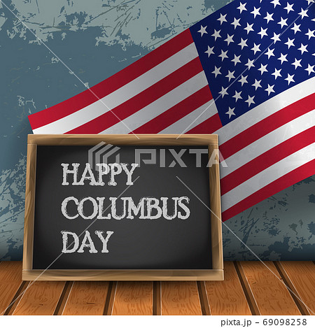 Columbus Day with usa flag Columbus Day with usa flag 69098258