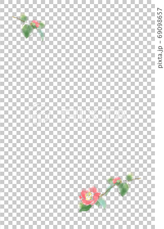 お歳暮お礼状　ツバキはがきタテサイズ 69098657