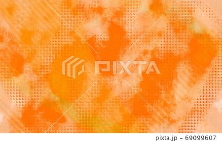 水彩の背景画像　華やかなオレンジの模様 69099607