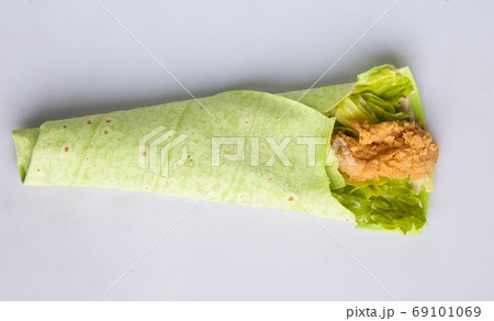 pita bread on a white background 69101069