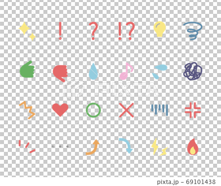 A set of emoji icons for emotions and feelings/illustration/symbols/surprise/flashing/worry/anger 69101438