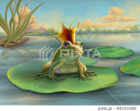 Frog prince in a pond 69101980
