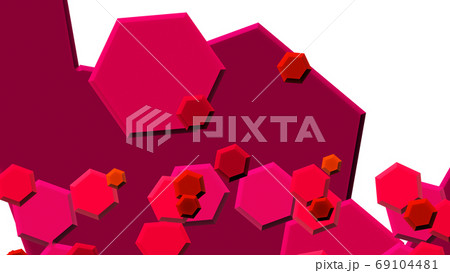 CGヘクサゴン　多数の六角形の背景素材 69104481