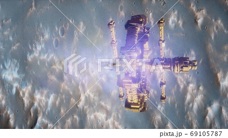 space ship near the Mars planet 69105787
