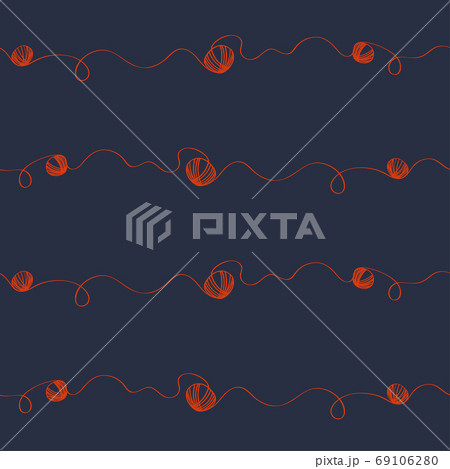 Bright red thread with a ball of thread seamless 69106280