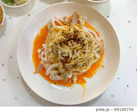 Nan Gyi Thohk Authentic Burmese Thick Noodle Dish 69106756