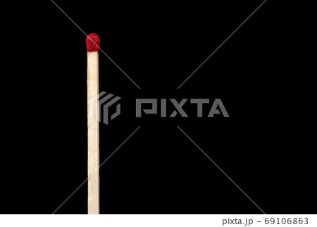 Large Matchstick Isolated on a Black Background 69106863