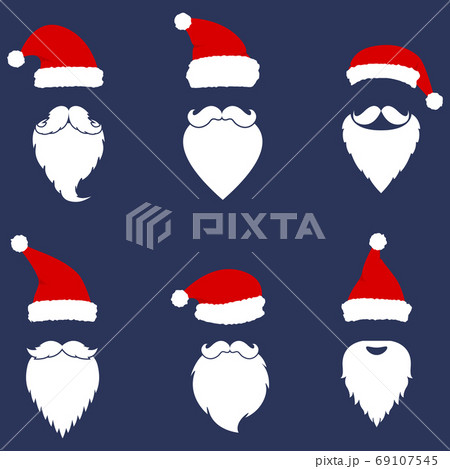 Santa Claus Hat And Beardsのイラスト素材