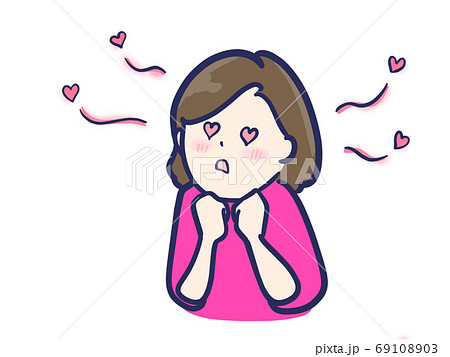 目がハートスキスキ大好き夢中な女性 目がハートスキスキ大好き夢中な女性 69108903