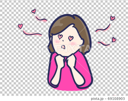 目がハートスキスキ大好き夢中な女性 目がハートスキスキ大好き夢中な女性 69108903