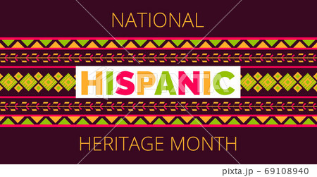 National Hispanic Heritage Month celebrated from 15 September to 15 October USA. Latino American poncho ornament vector for greeting card, banne 69108940