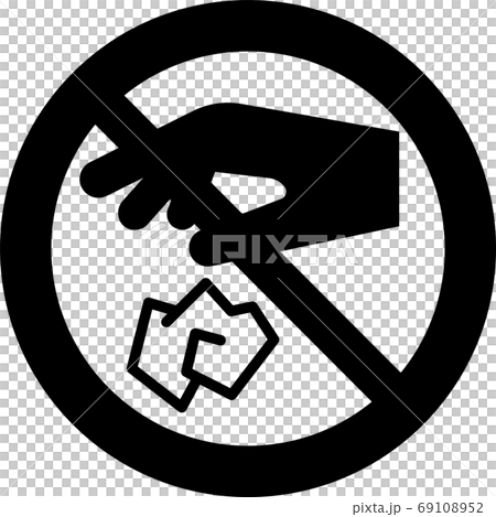 ポイ捨て（ゴミ捨て）禁止のピクトグラム （単色ver.） 69108952
