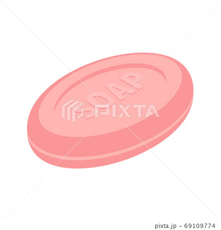 Pink soap bar isolated on white background 69109774