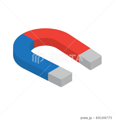 Magnet isometric icon, isolated on white background. 69109775