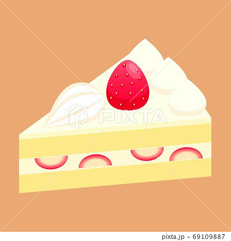いちごのショートケーキのイラストのイラスト素材