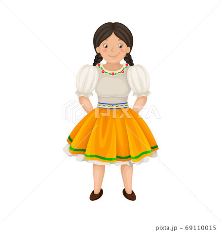 Woman Dressed in National Ecuador Clothing Vector Illustration Woman Dressed in National Ecuador Clothing Vector Illustration 69110015